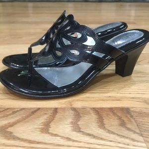 Black strapless sandals